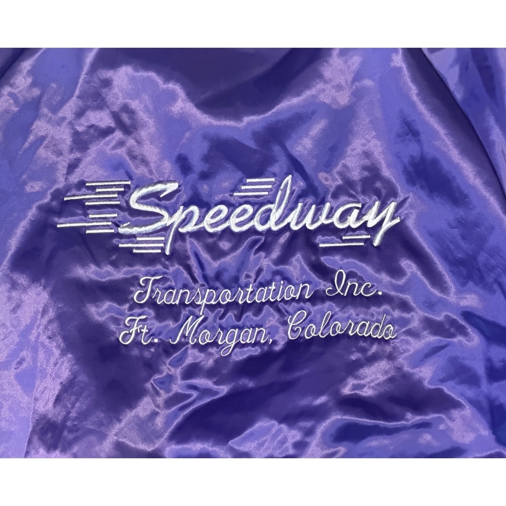 Fort Morgan Colorado Speedway Transportation Inc Vintage Satin Jacket XXL 27x29